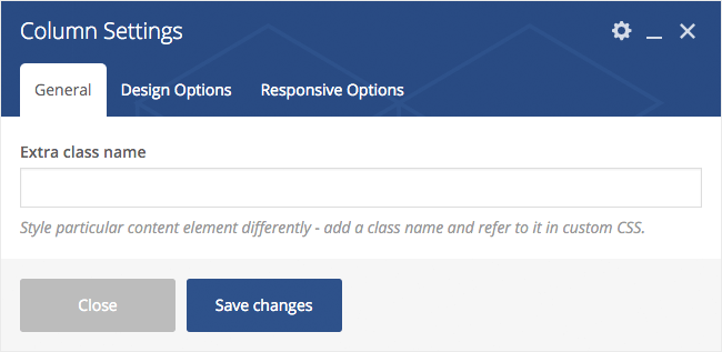 Column Settings General