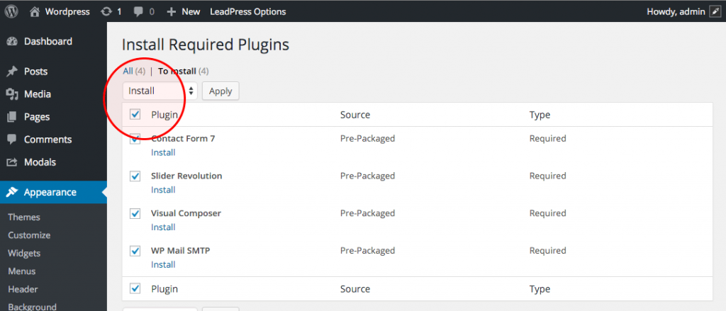 Plugin Installation - Leadinjection Landing Page Theme