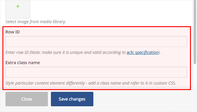 Row Settings ID