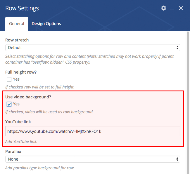 Row Settings Video